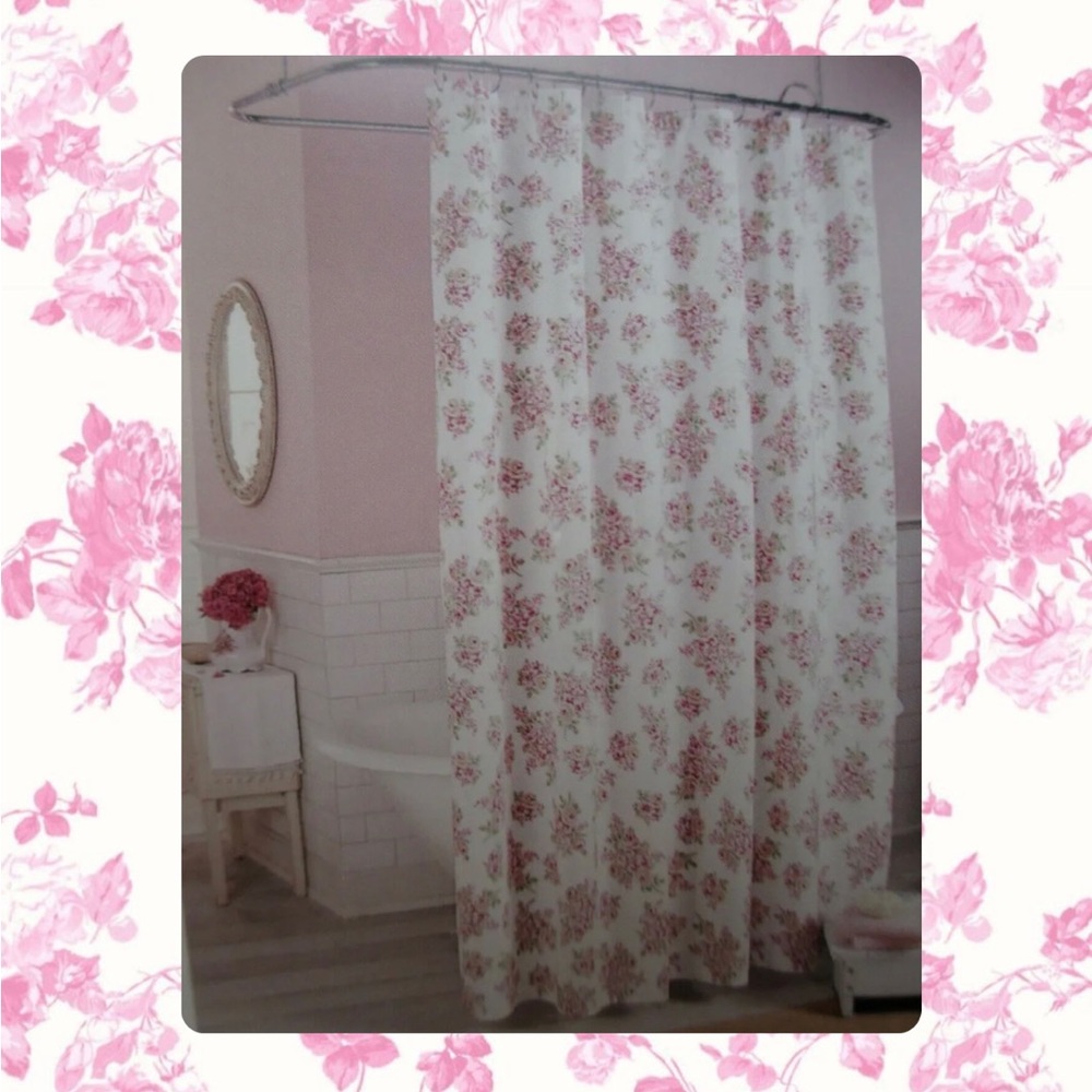 Simply Shabby Chic Pink Floral Shower Curtain🌸